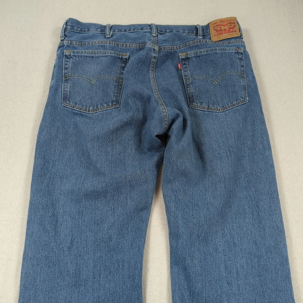 Levis Jeans Mens 42x30 Blue 517‎ Boot Cut Western Cowboy Casual American Classic